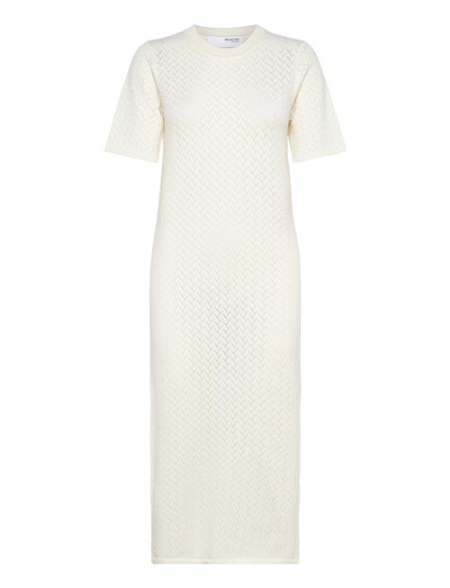 Selected Femme Slfhelena 2/4 Knit Dress Selected Femme White