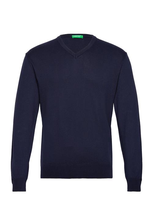 United Colors of Benetton V Neck Sweater L/S United Colors Of Benetton Blue