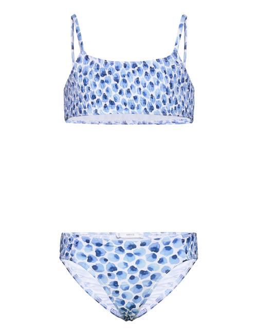 Mango Ruched Printed Bikini Mango Blue