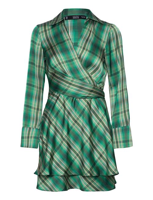 Mango Check Bow Dress Mango Green