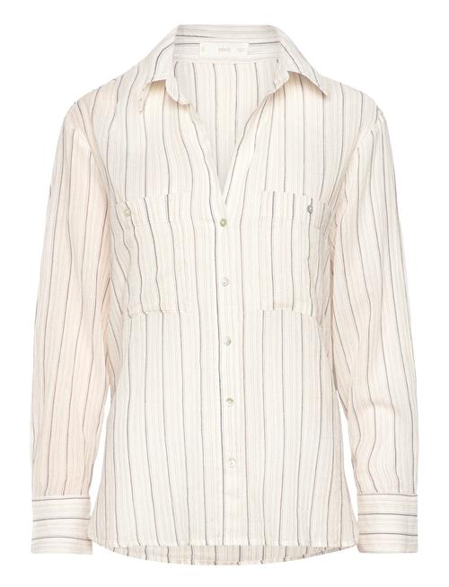 Mango Pocket Striped Shirt Mango Beige