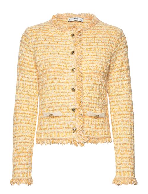 Se Mango Pocket Tweed Cardigan Mango Yellow ved Booztlet