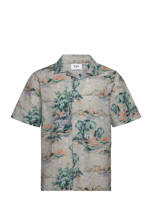 Wax London Didcot Ss Shirt Scenic Blue Wax London Grey