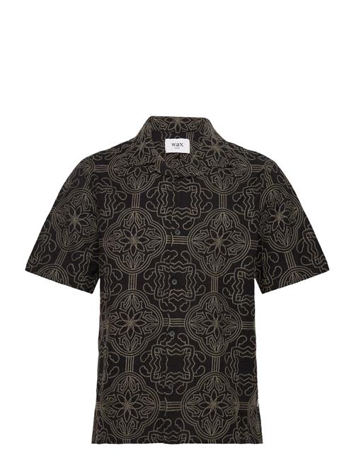 Didcot Ss Shirt Tile Stitch Black/Green Wax London Black