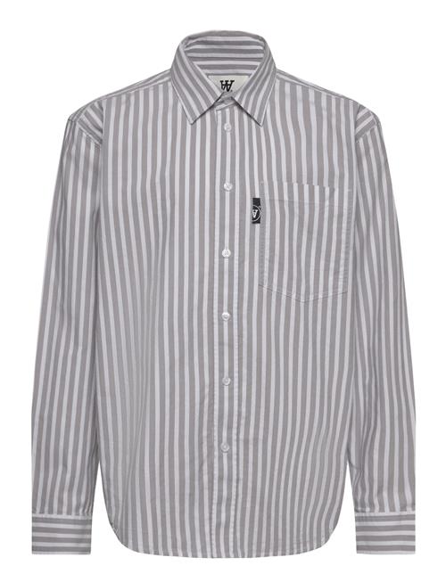 Double A by Wood Wood Oli Junior Striped Shirt Gots Double A By Wood Wood Grey