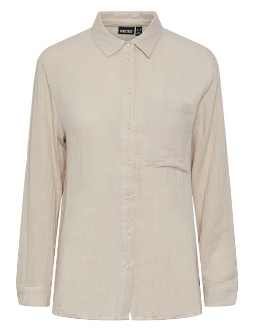 Pieces Pcmastina Ls Relaxed Shirt Pieces Cream