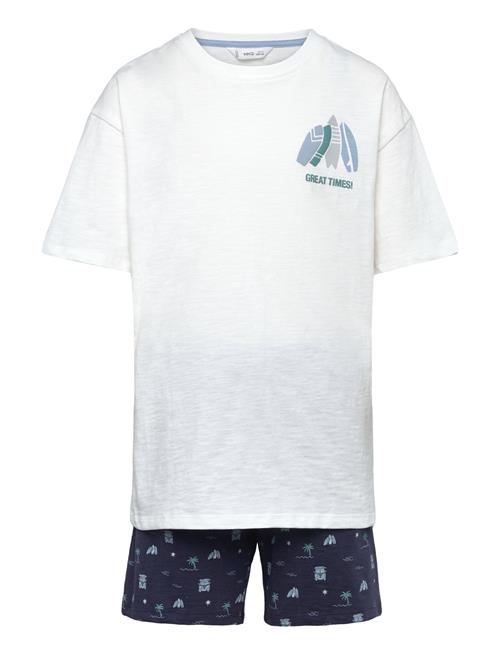 Mango Printed Short Pyjamas Mango Blue