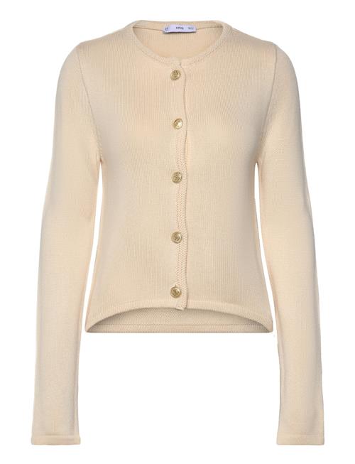 Mango Striped Cardigan With Jewel Buttons Mango Beige