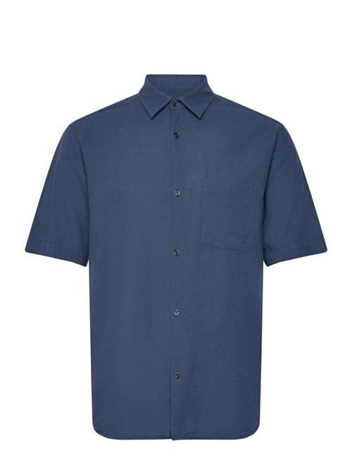 Cotton Linen Victor Shirt Ss Mads Nørgaard Blue