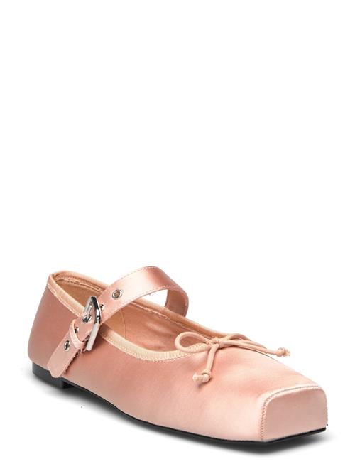 Se Mango Satin Ballet Flats With Buckle Mango Pink ved Booztlet