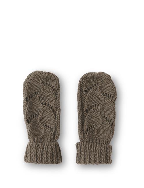 Se That's Mine Mouflettes Knitted Pointelle Mittens 0-12 M That's Mine Brown ved Booztlet