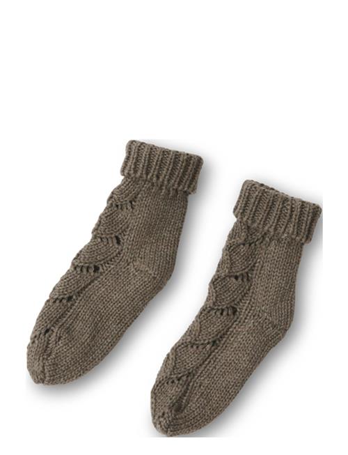 Ardette Knitted Pointelle Socks 19-21 That's Mine Brown