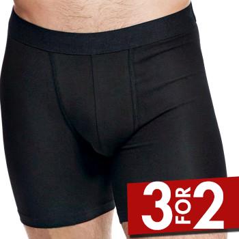 Bread & Boxers Bread and Boxers Brief Boxer Long Leg 3P Sort økologisk bomuld X-Large Herre