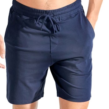 Se Bread & Boxers Bread and Boxers Pyjama Short Marineblå økologisk bomuld X-Small Herre ved Timarco