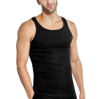 Bread & Boxers Bread and Boxers Ribbed Tank Top 2P Sort økologisk bomuld Large Herre