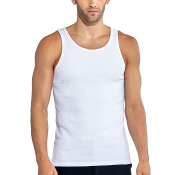 Se Bread & Boxers Bread and Boxers Ribbed Tank Top 2P Hvid økologisk bomuld Large Herre ved Timarco