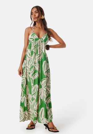 Se ONLY Onlalma life poly chole long dress Green/Patterned L ved Bubbleroom