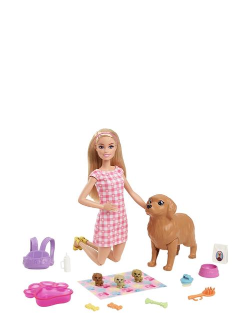 Newborn Pups Playset With Doll & Animal Toys Barbie Patterned