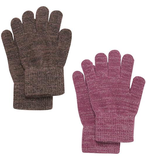 Se CeLaVi CeLaVi Handsker - Uld/Polyester - 2-pak - Mellow Mauve m. Glimme ved KidsWorld