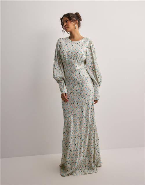 Malina - Blomstret - Alize long sleeved satin maxi dress