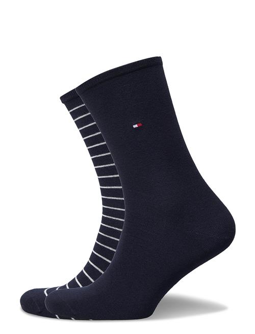 Se Tommy Hilfiger Th Women Sock 2P Small Stripe Tommy Hilfiger Blue ved Booztlet