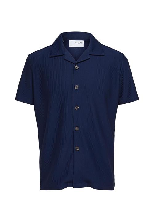 Slhloose-Plisse Resort Ss Shirt Ex Selected Navy