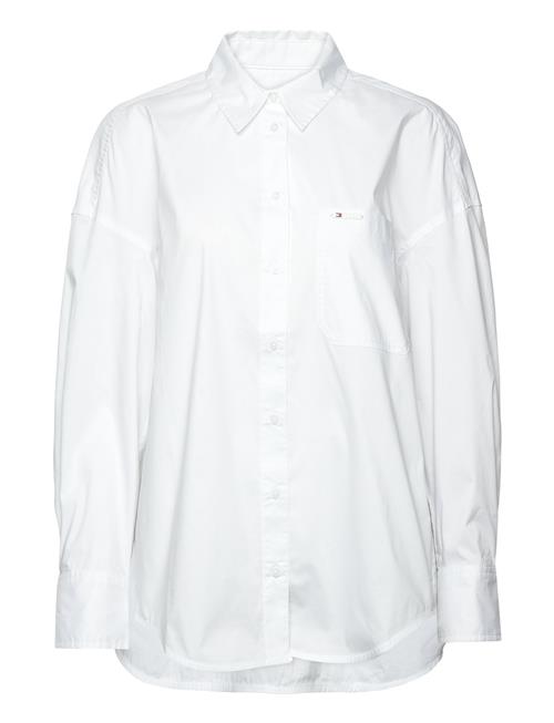 Tommy Jeans Tjw Ovs Cotton Shirt Ext Tommy Jeans White