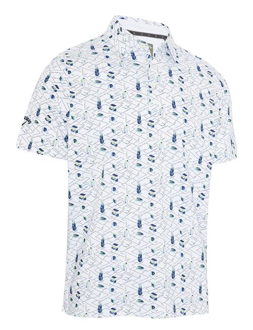 Callaway All Over Golf Essentials Print Polo Callaway White