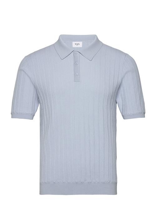 Wax London Naples Polo Vertical Knit Blue Wax London Blue