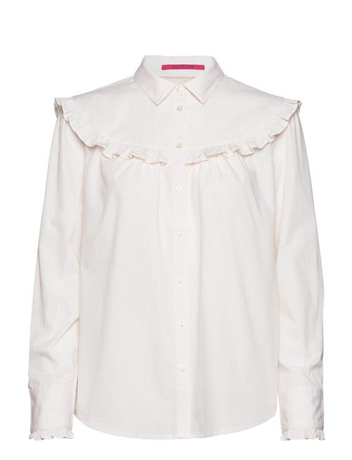 Se Scotch & Soda Striped Seasonal Shirt With Ruffled Yoke Detail Scotch & Soda White ved Booztlet