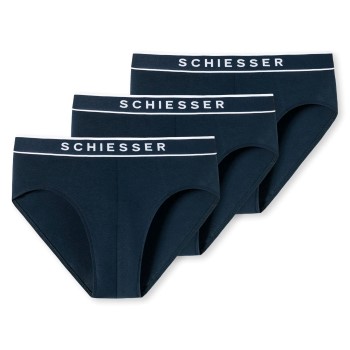 Schiesser 3P 95-5 Organic Cotton Rio Brief Marineblå bomuld Small Herre