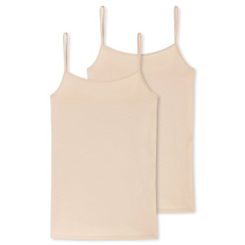 Se Schiesser 2P 95-5 Organic Cotton Spaghetti Top Beige økologisk bomuld 42 Dame ved Timarco