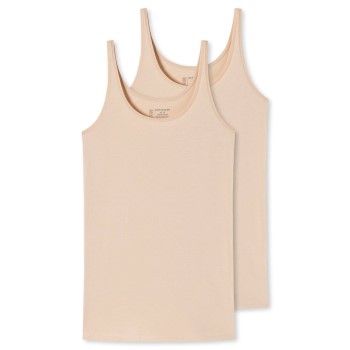 Schiesser 2P 95-5 Organic Tank Top Beige bomuld 42 Dame