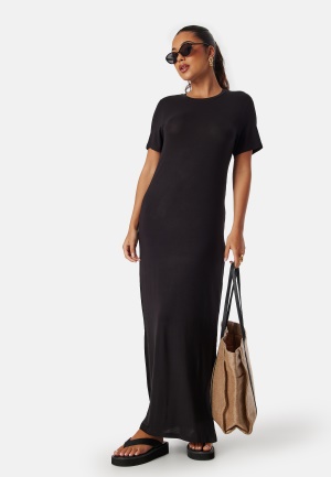 Se Pieces Pcsofia T-Shirt Maxi Dress Black XL ved Bubbleroom