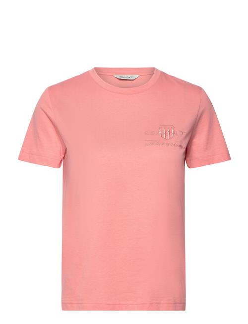 GANT Reg Tonal Shield Ss T-Shirt GANT Pink