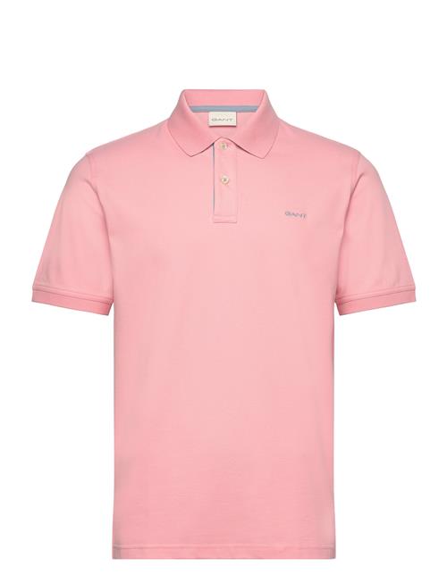 Se GANT Reg Contrast Pique Ss Polo GANT Pink ved Booztlet