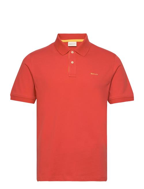 Se GANT Reg Contrast Pique Ss Polo GANT Orange ved Booztlet