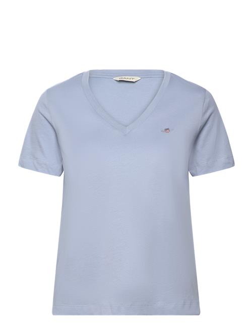 GANT Reg Shield Ss V-Neck T-Shirt GANT Blue