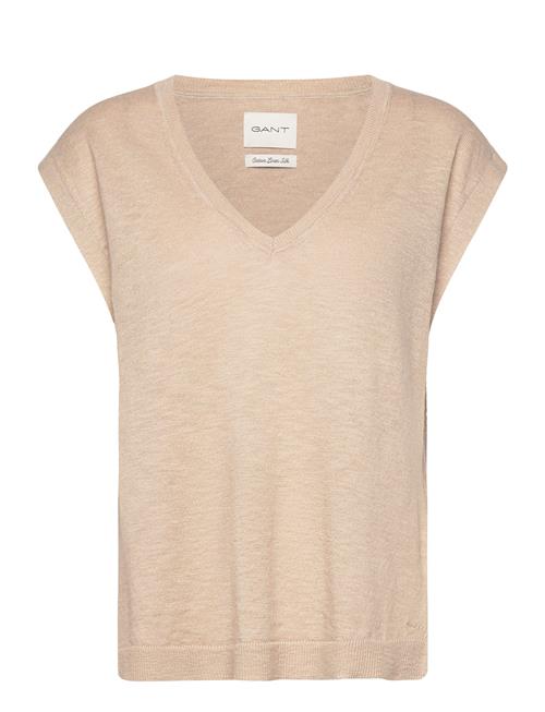 GANT Linen Blend V-Neck Vest GANT Beige