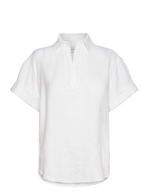 GANT Rel Linen Popover Ss Shirt GANT White