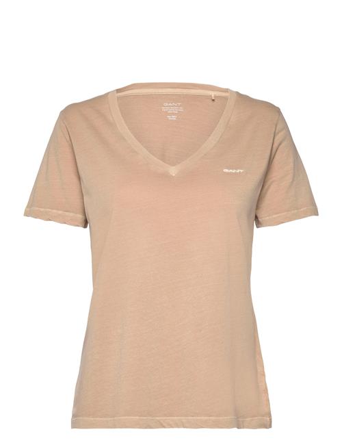 GANT Reg Sunfaded Ss V-Neck T-Shirt GANT Beige