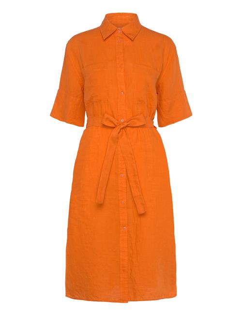 GANT Rel Linen Ss Shirt Dress GANT Orange