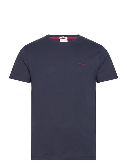 Se GANT Contrast Logo Ss T-Shirt GANT Blue ved Booztlet