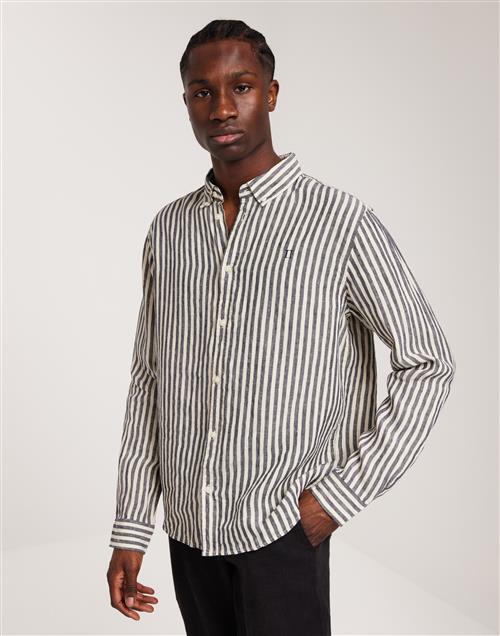 Les Deux Kristian Linen B.D. Shirt Ensfarvede skjorter Ternet/Stribet