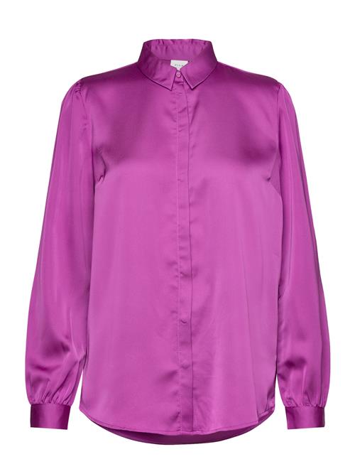 Vila Viellette Satin L/S Shirt - Noos Vila Purple