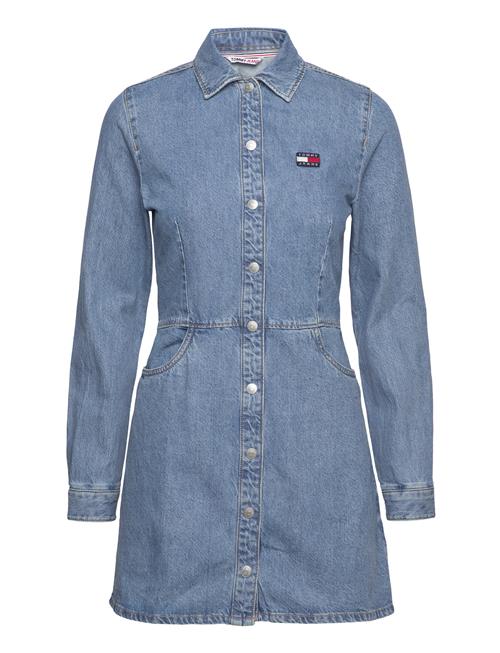 Tommy Jeans Tjw Ls Badge Denim Mini Dress Tommy Jeans Blue