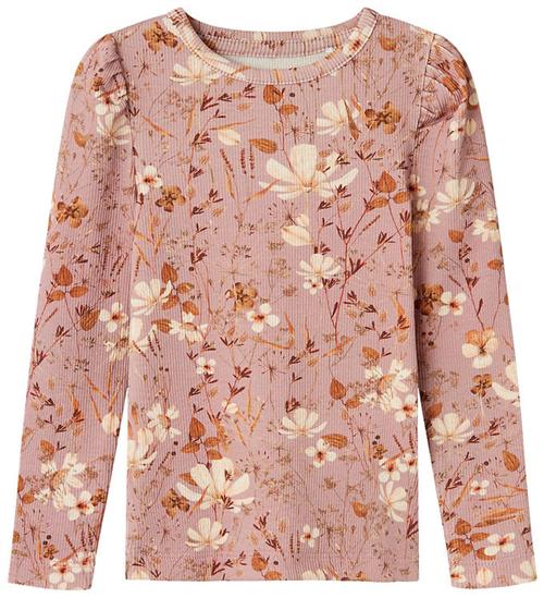 Se Name It Bluse - Rib - NmfNiara - Deauville Mauve m. Blomster ved KidsWorld