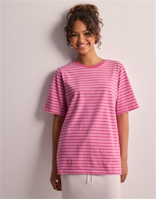 Pieces - Pink - Pcabby Ss Loose Tee Bc