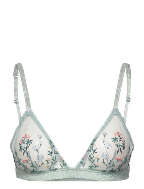 Etam Jardin Wireless Triangle Bra Top Etam Blue