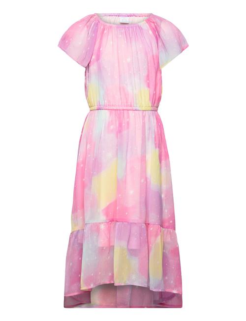 Dress Hi And Low Chiffon Aop Lindex Pink